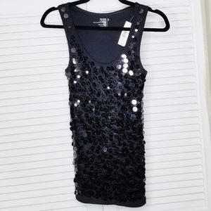Old Navy Black Sequin Tank Top BNWT